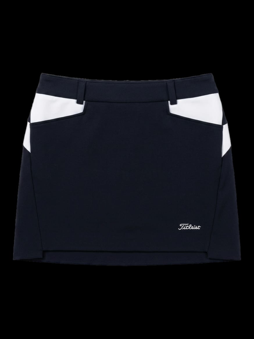 블랙 배색 포인트 H라인 스커트