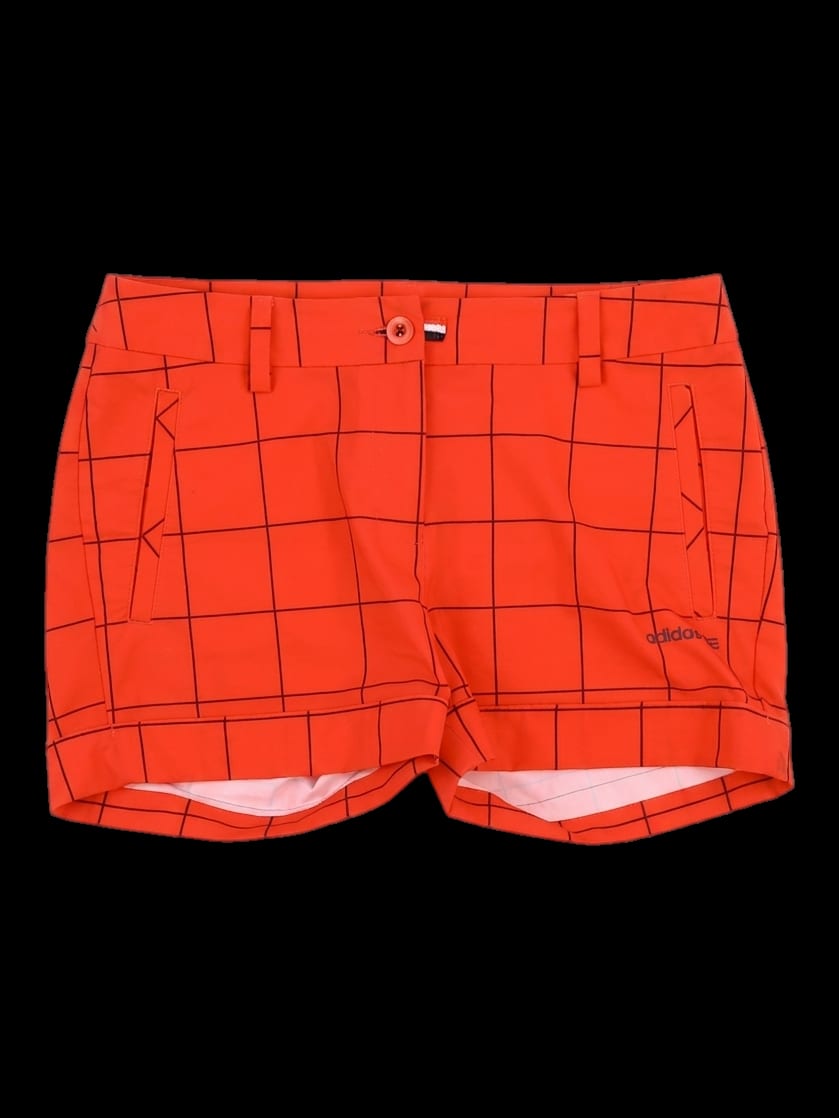 오렌지 체크 숏 팬츠