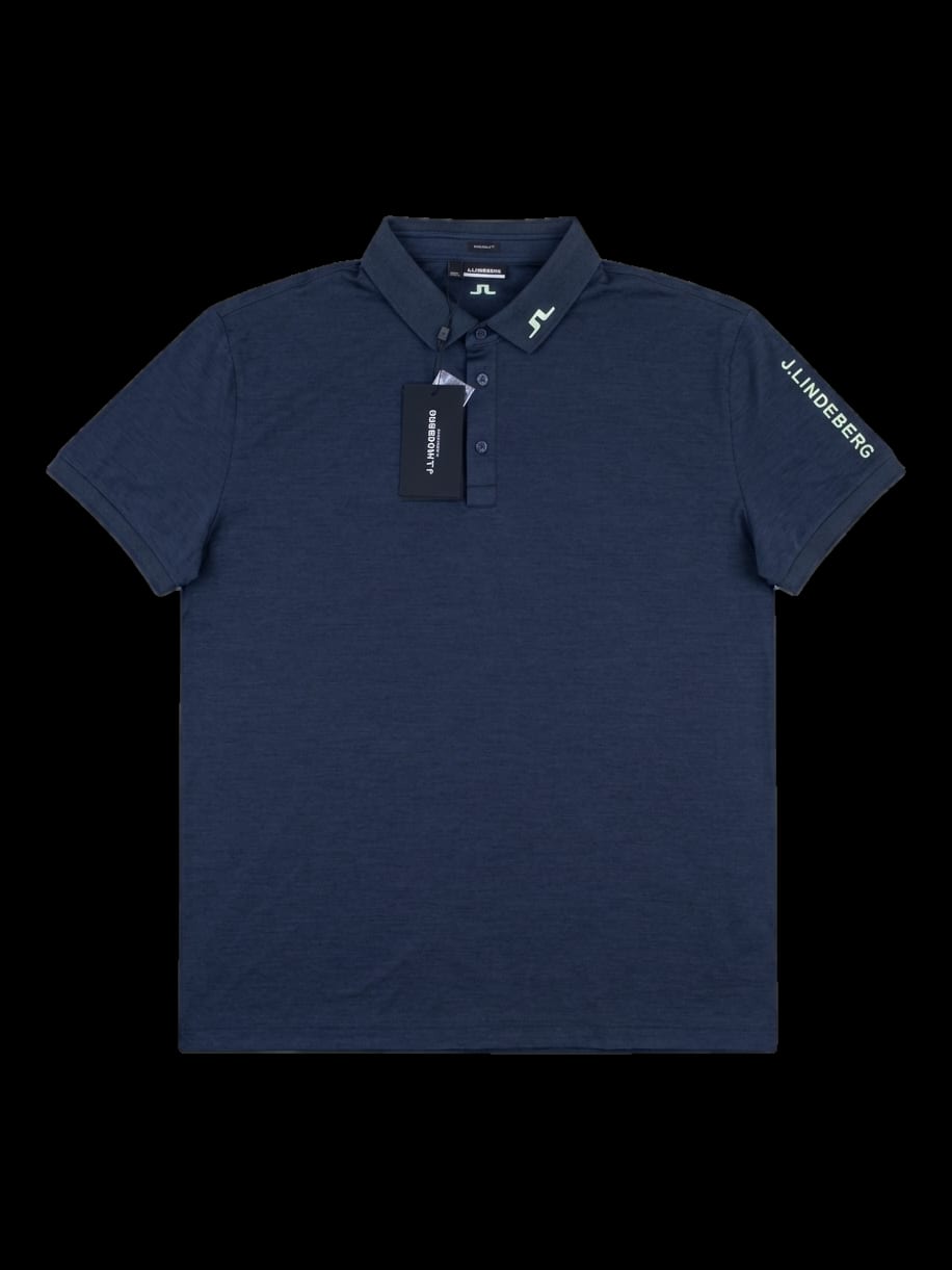 네이비 로고 반팔 폴로 셔츠