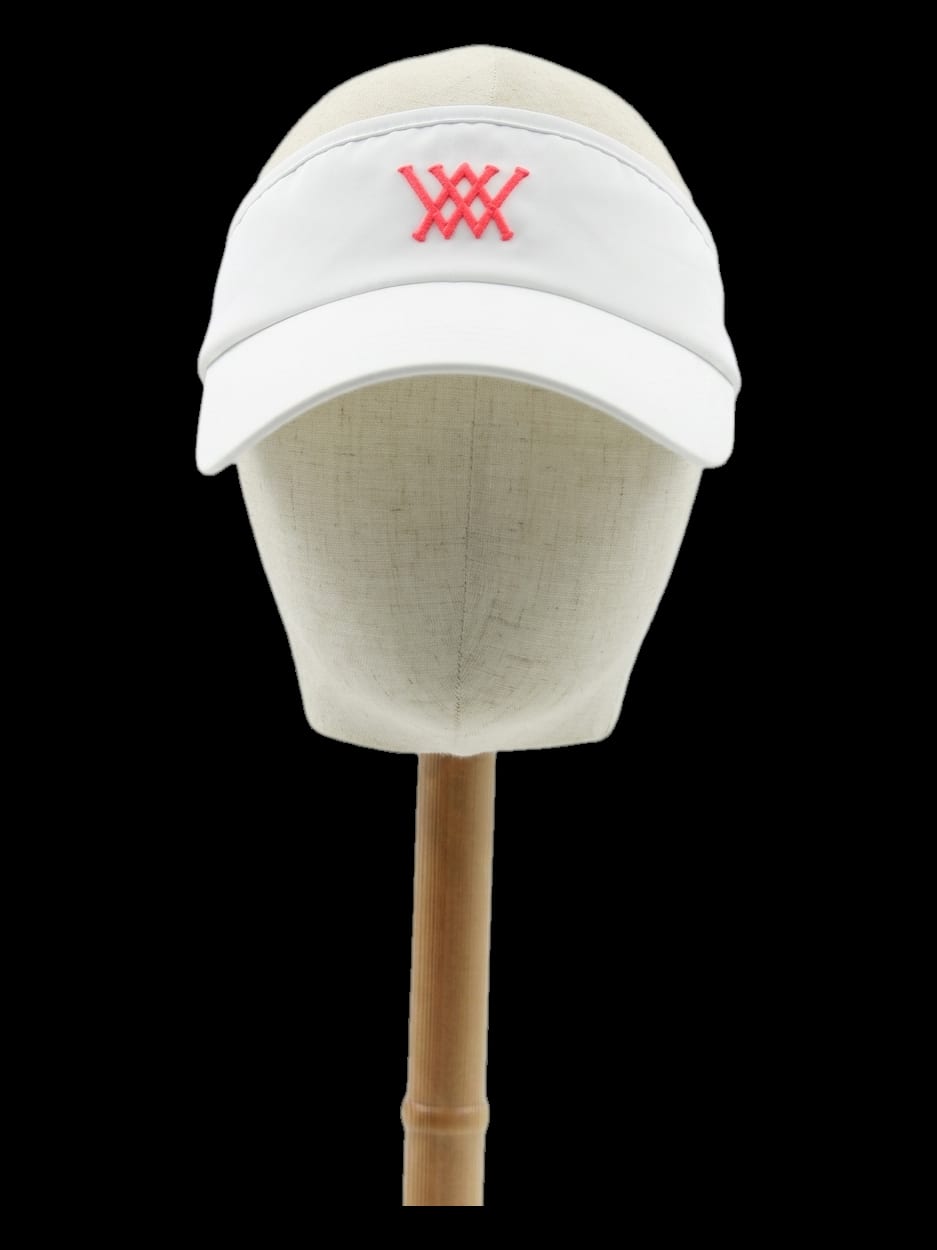 화이트 핑크 로고 자수 썬바이저