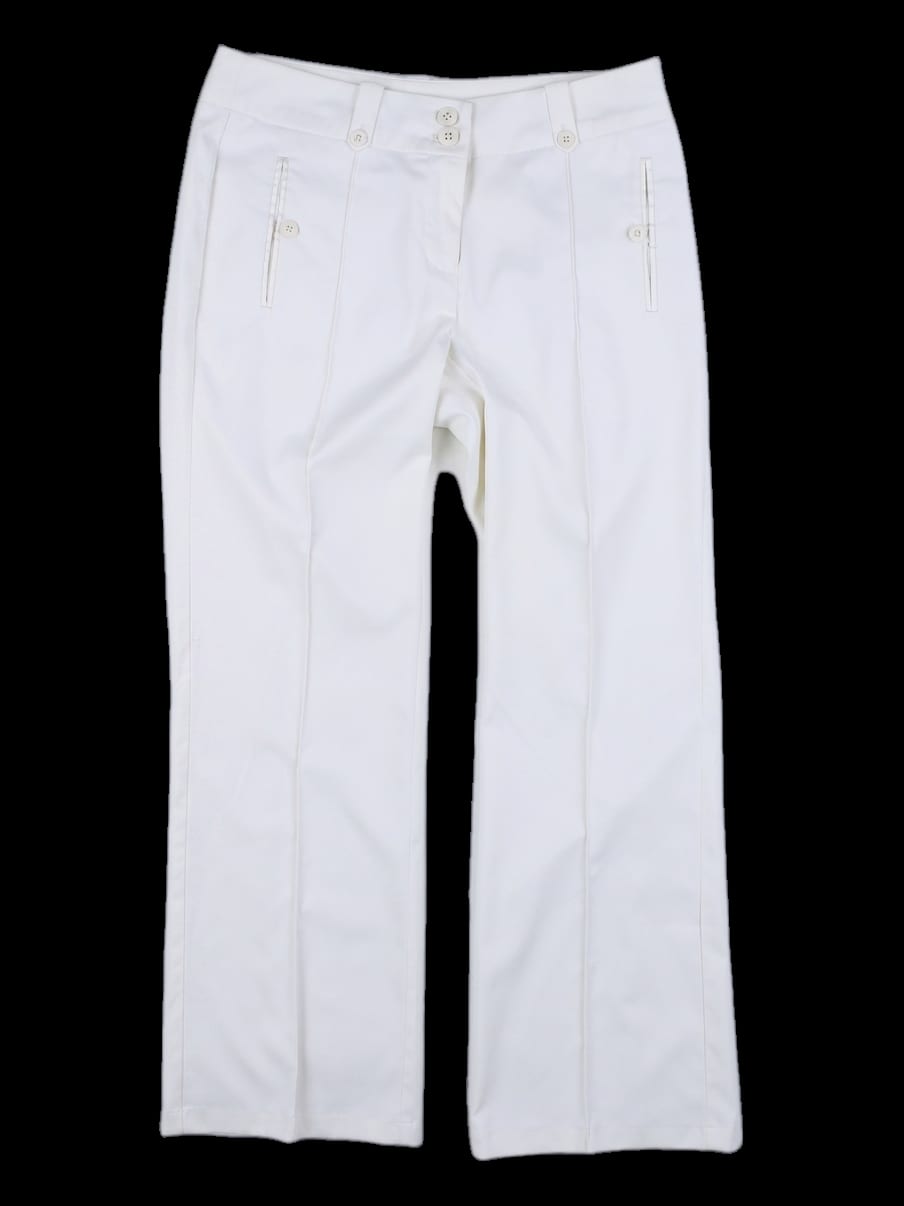 화이트 부츠컷 팬츠