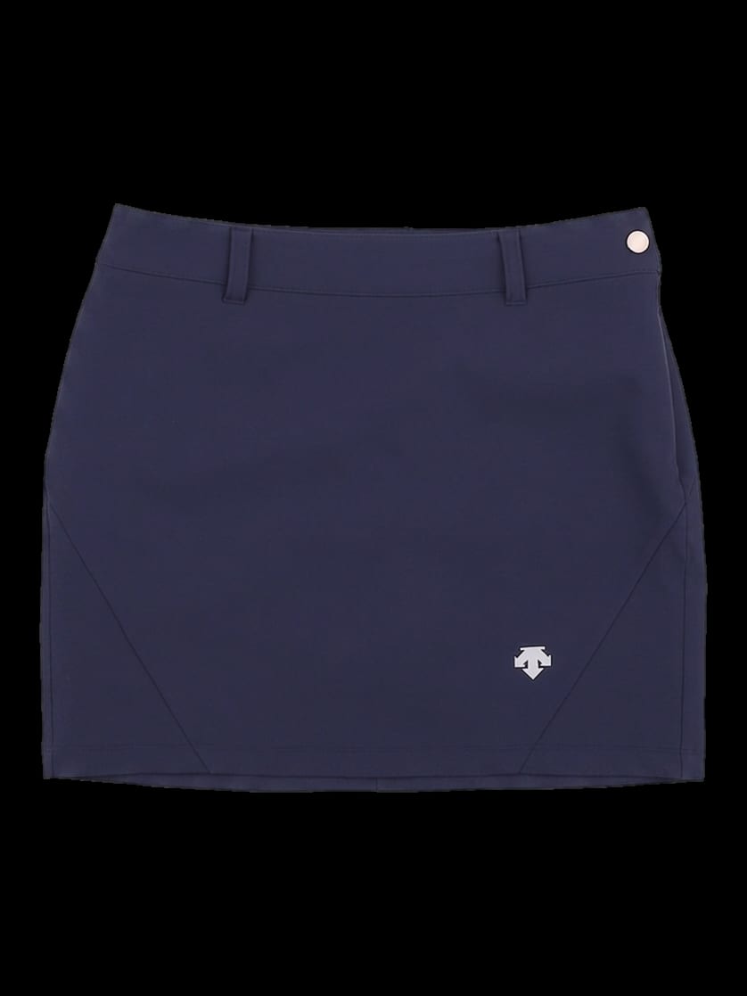 네이비 솔리드 슬림핏 스커트