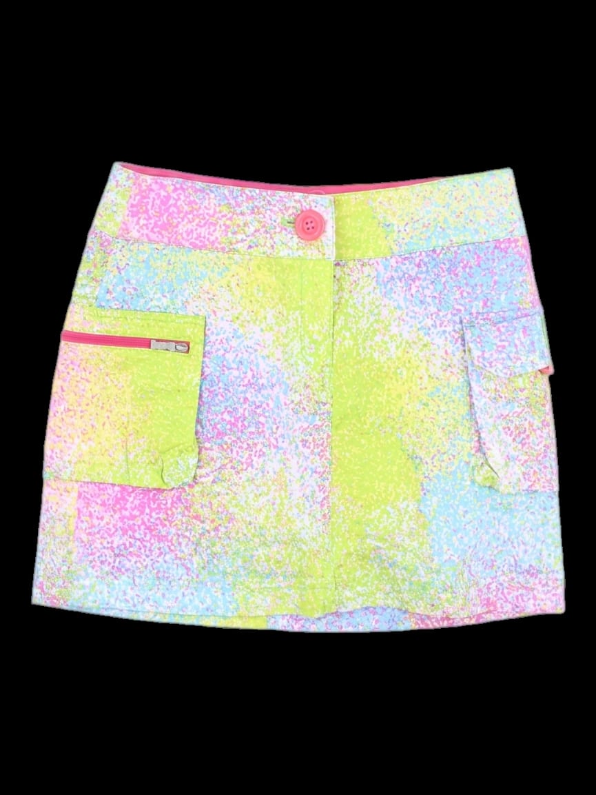 멀티 컬러 그래픽 패턴 미니 스커트