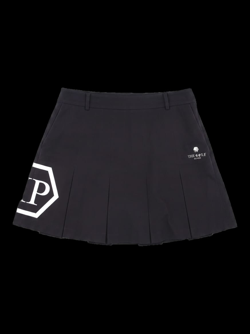 블랙 플리츠 미니 스커트
