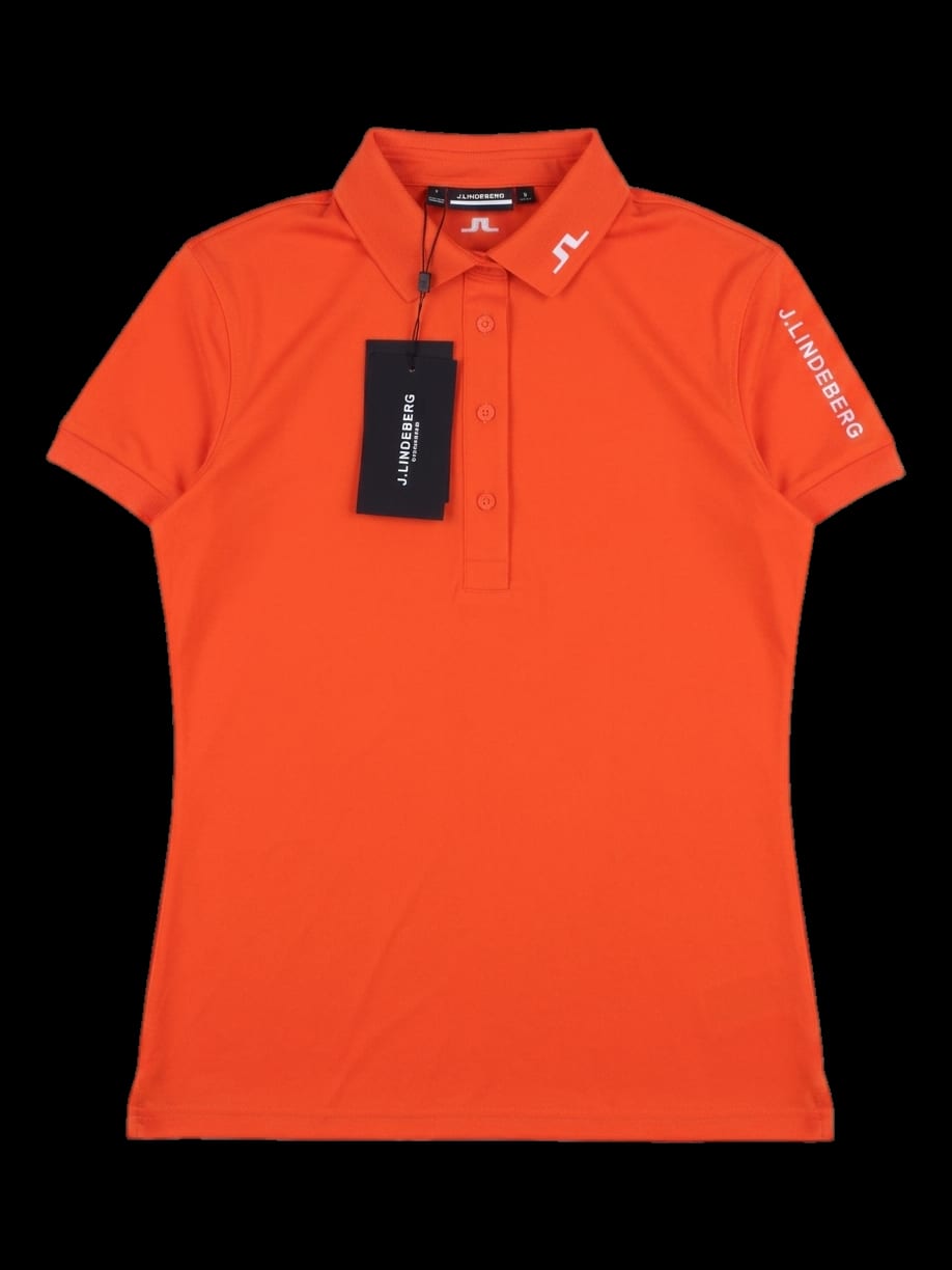 오렌지 로고 프린트 반팔 카라티