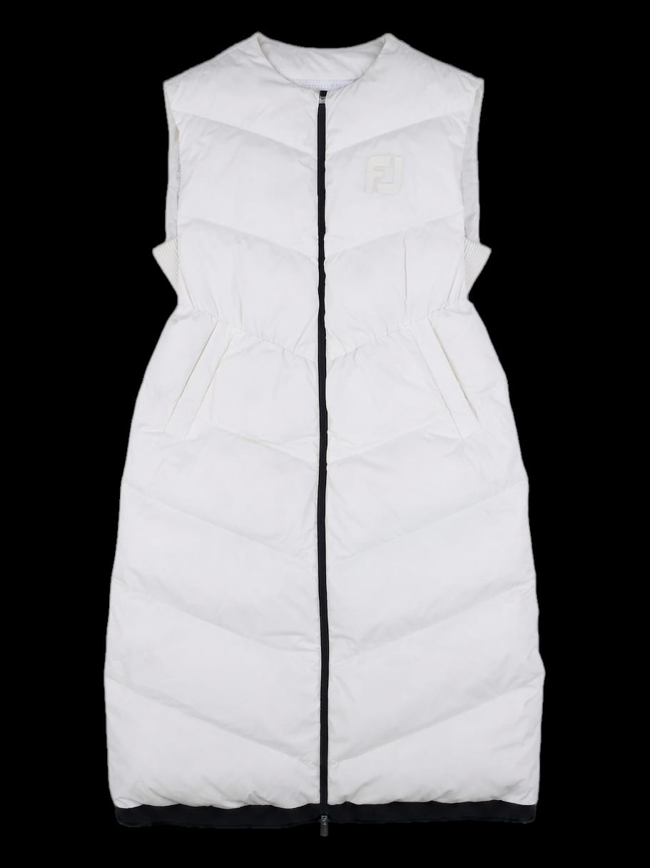 화이트 퀼팅 롱 패딩 베스트