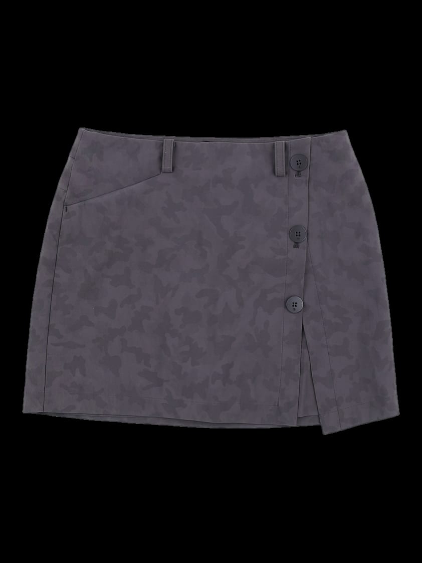 그레이 카모 랩 큐롯 스커트
