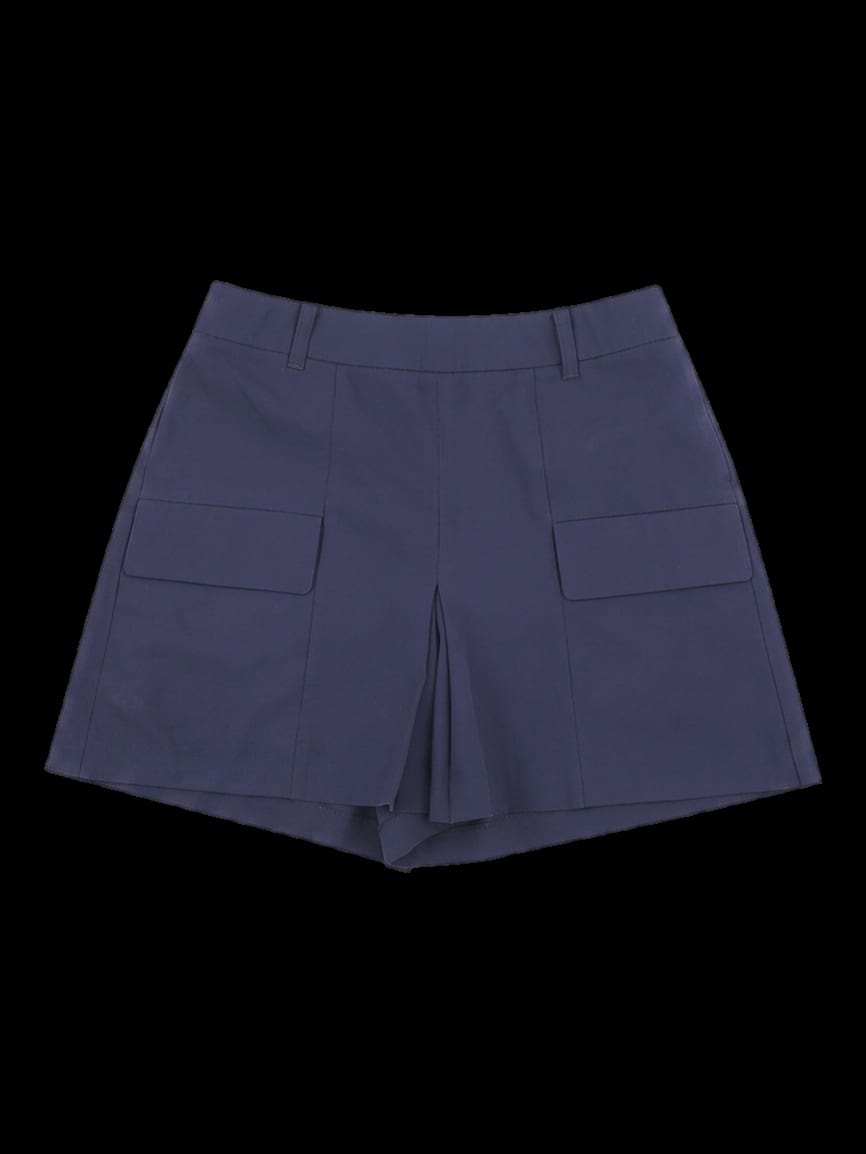 네이비 솔리드 큐롯 반바지