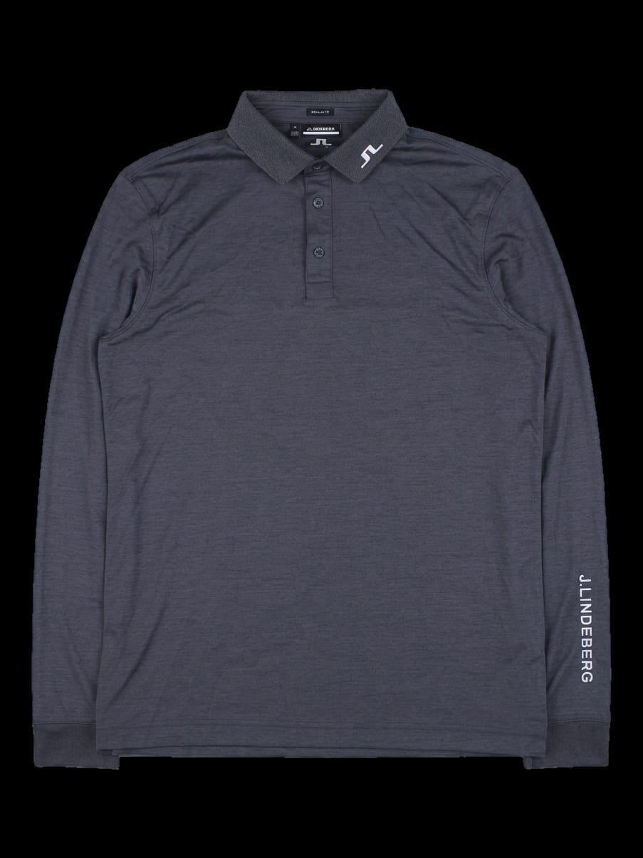 다크 그레이 긴팔 카라 티셔츠