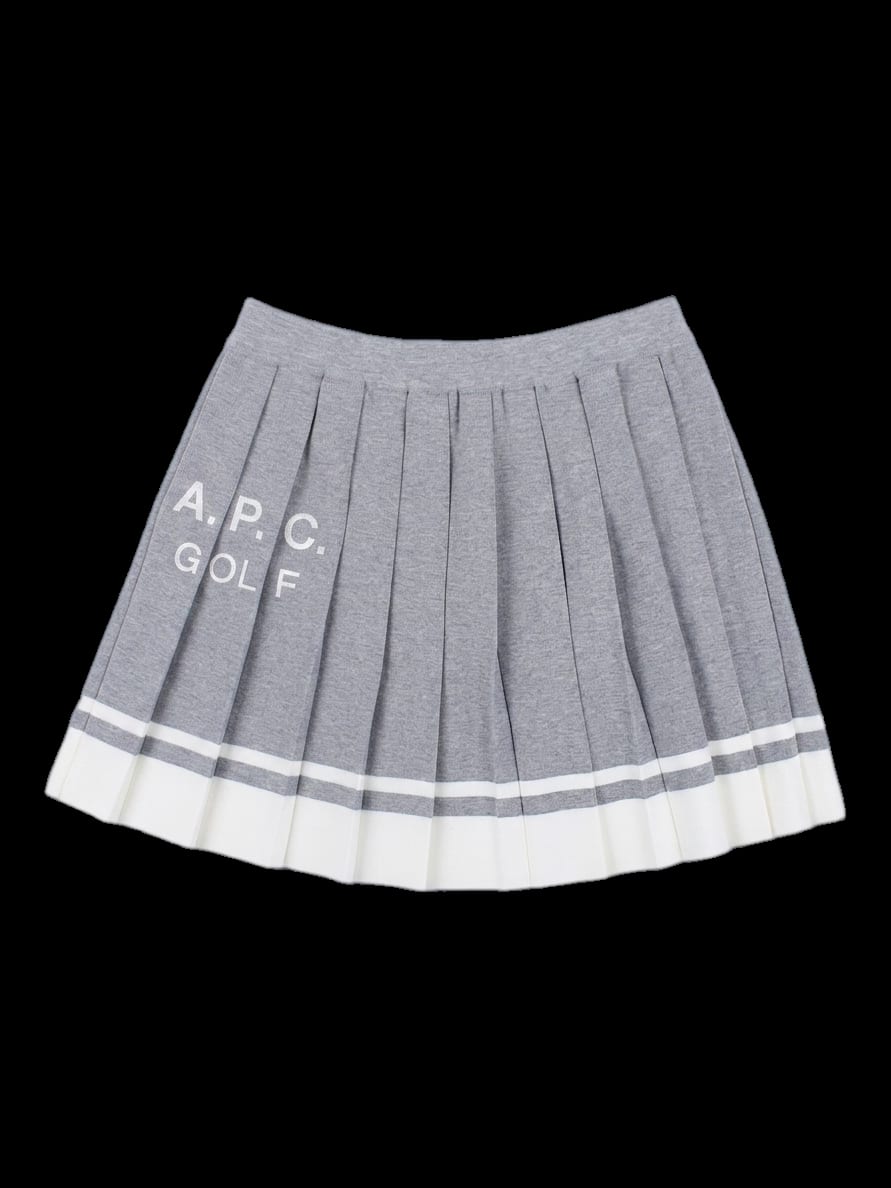 그레이 플리츠 스커트 (A.P.C. GOLF 로고)