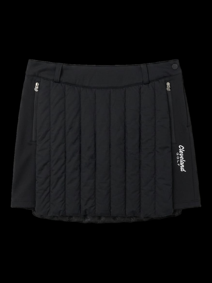 블랙 세로 퀼팅 미니 스커트