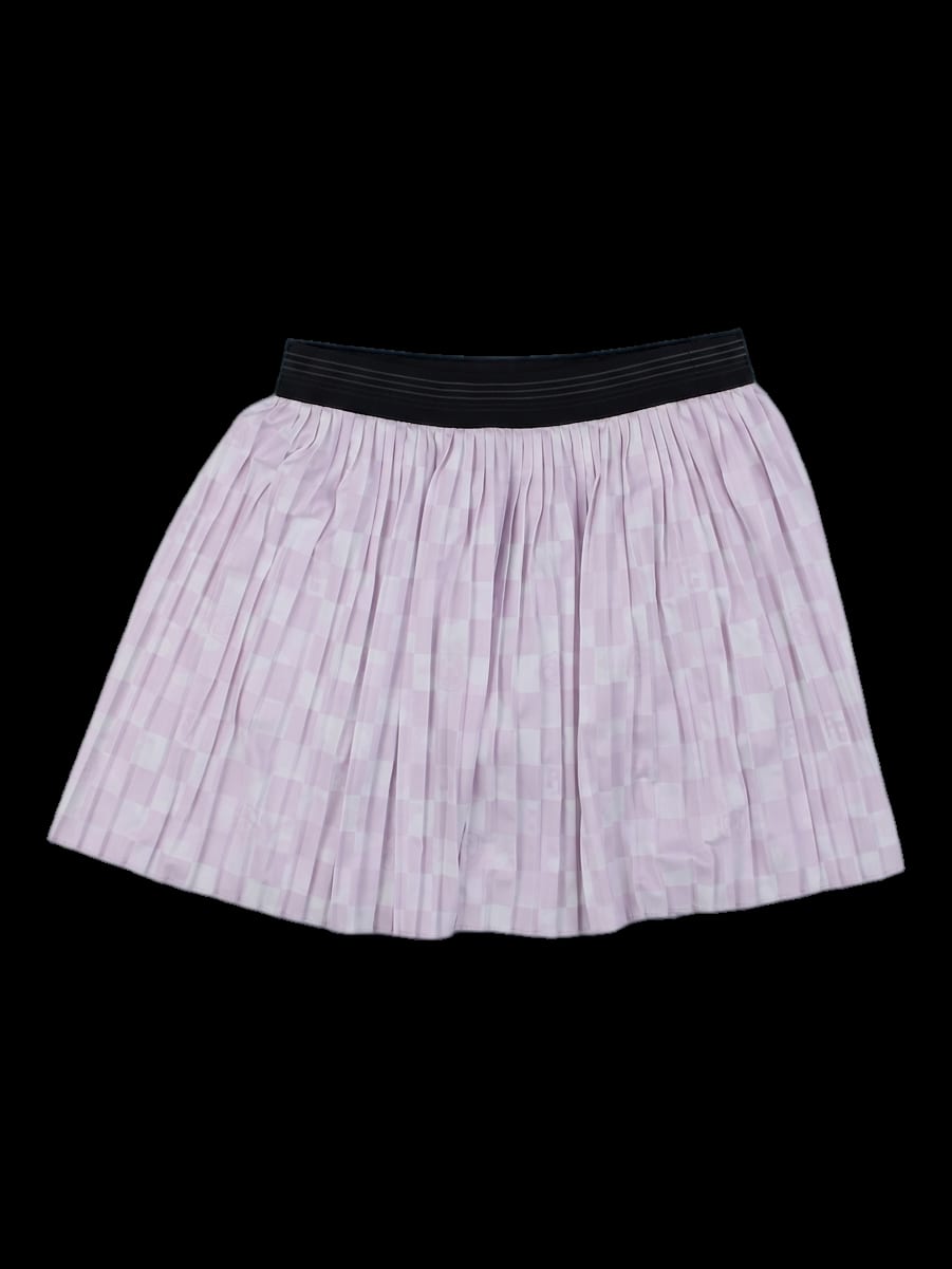 연핑크 체크 패턴 플리츠 스커트