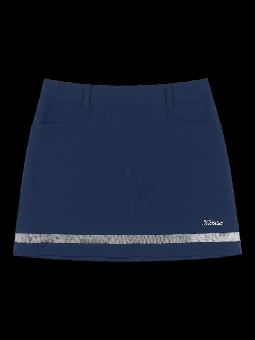 네이비 하단 배색 미니 스커트