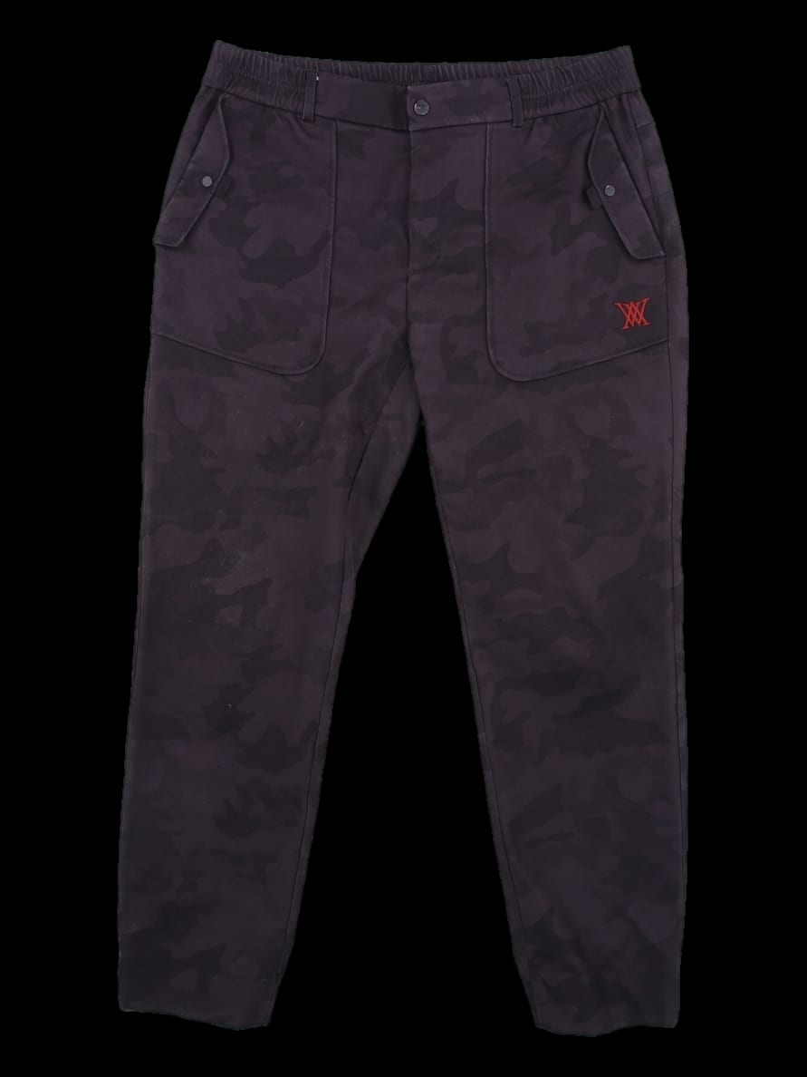 블랙 카모 플라주 카고 조거 팬츠