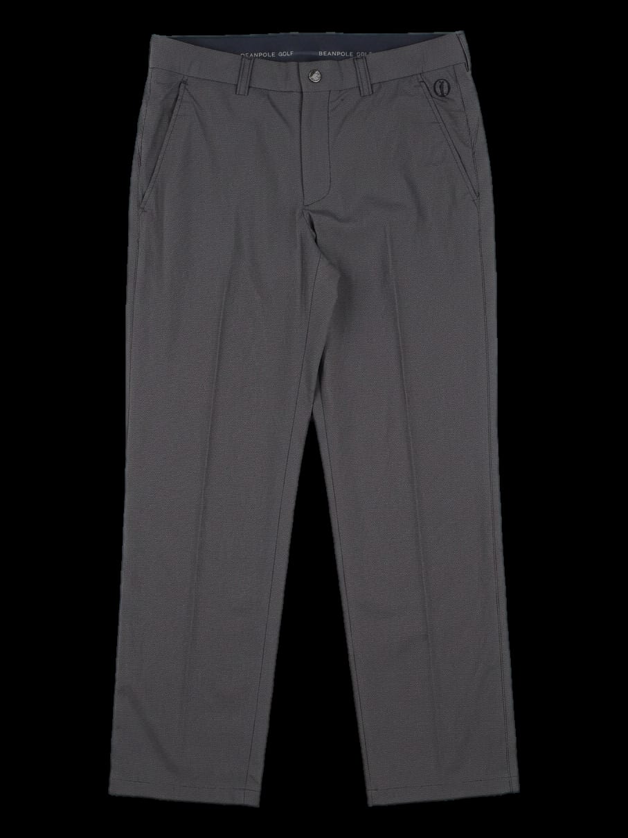 그레이 잔체크 패턴 슬림 핏 긴바지