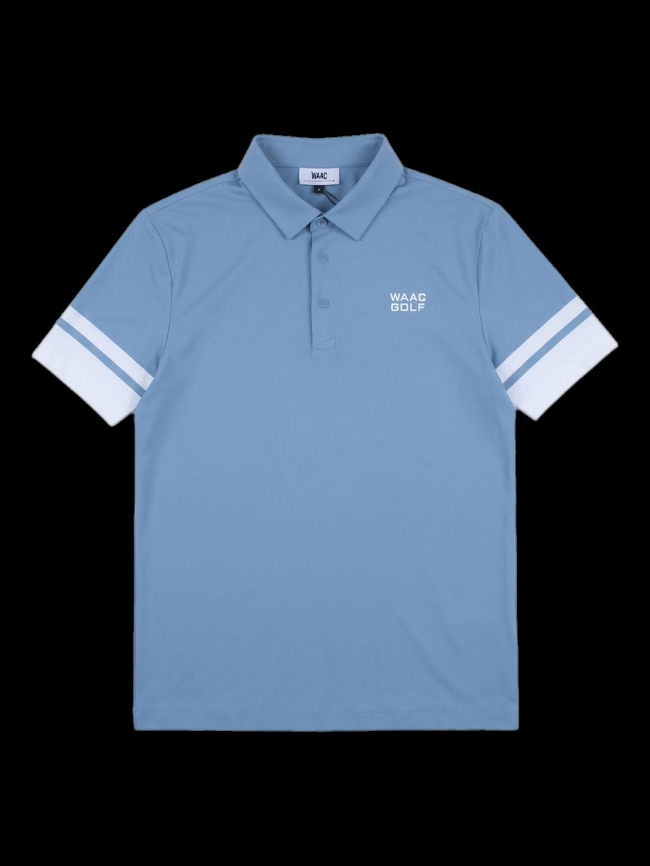 그레이블루 컬러블록 반팔 카라티