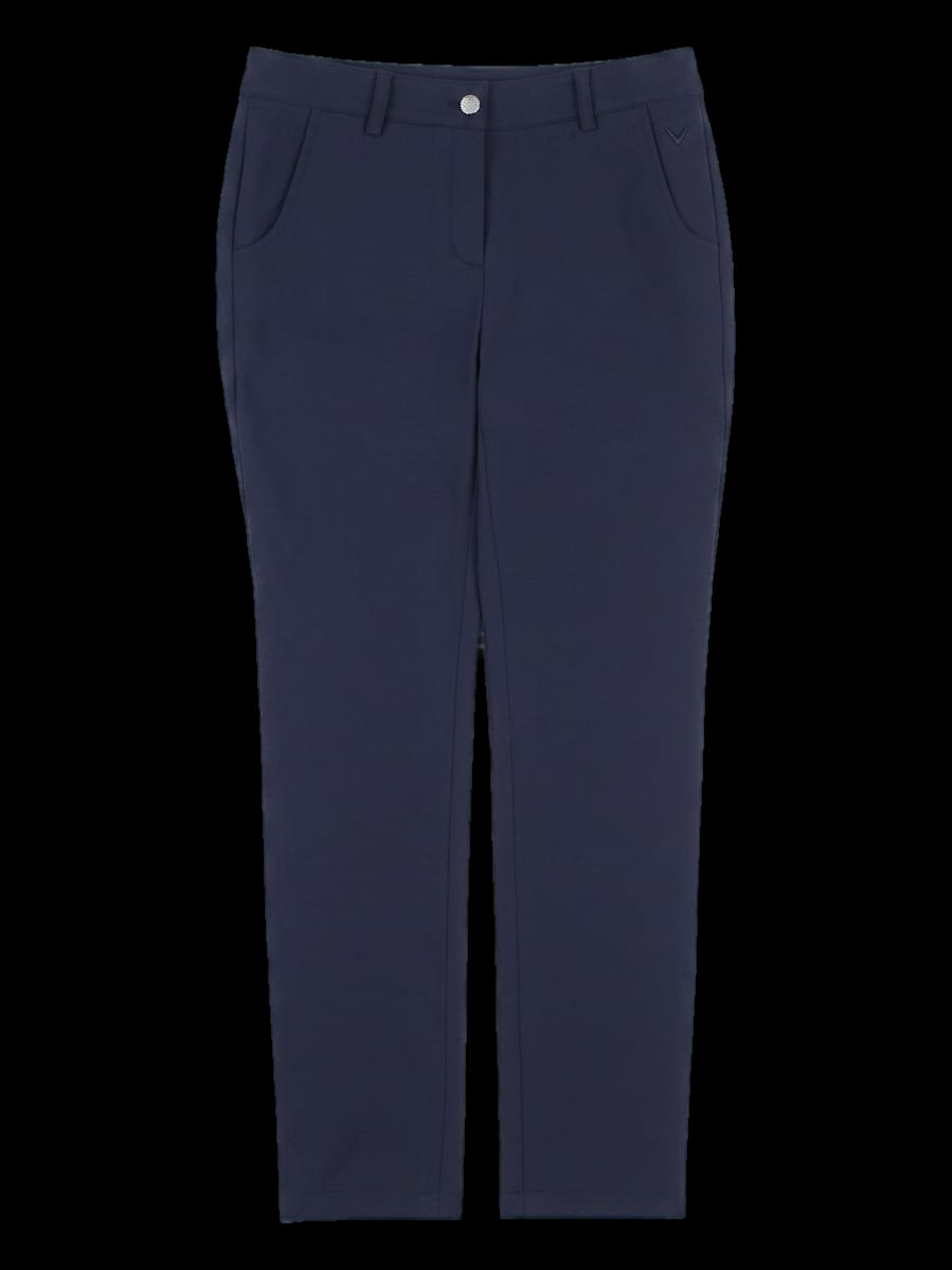 네이비 솔리드 슬림핏 팬츠
