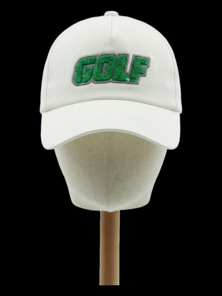 화이트 GOLF 자수 썬바이저