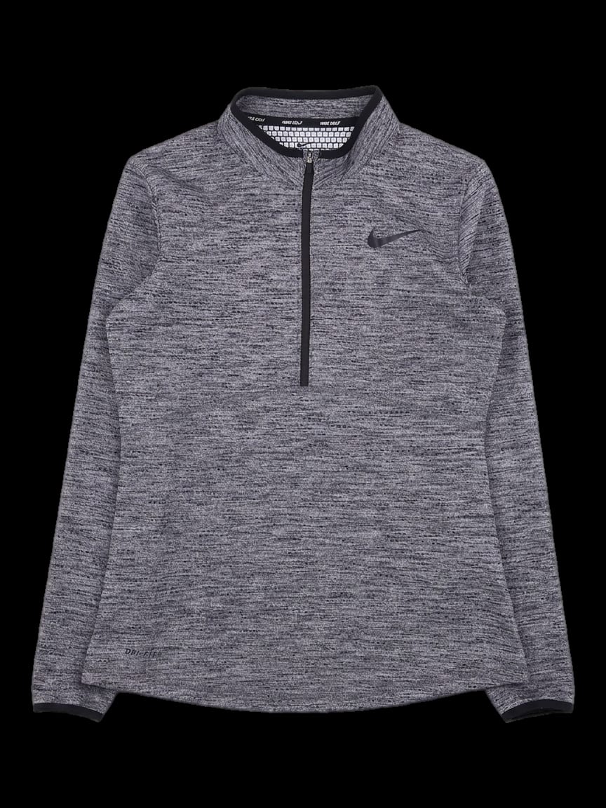 그레이 멜란지 하프집업 긴팔 티셔츠
