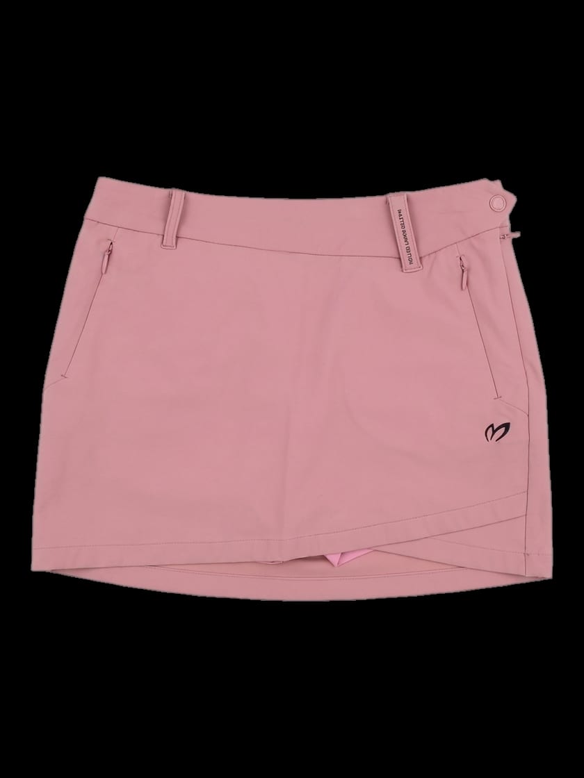 핑크 비대칭 랩 스커트