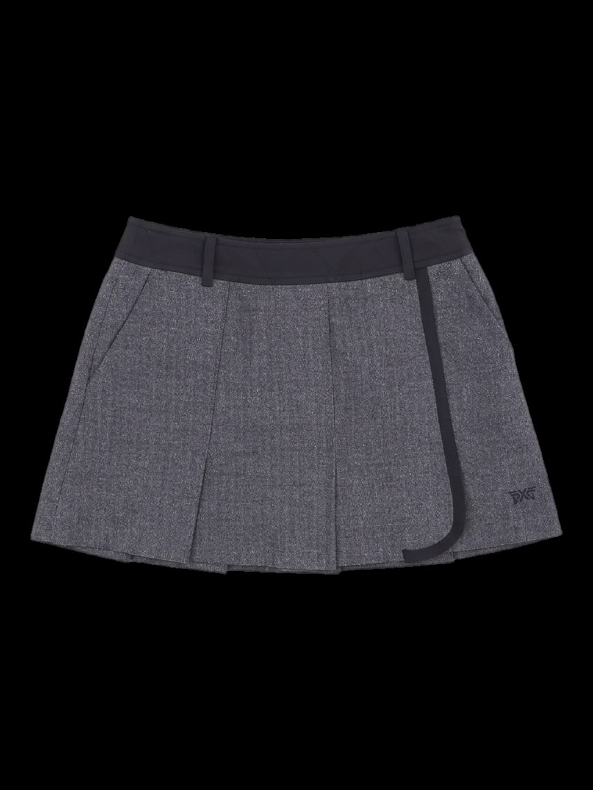 그레이 플리츠 미니 스커트