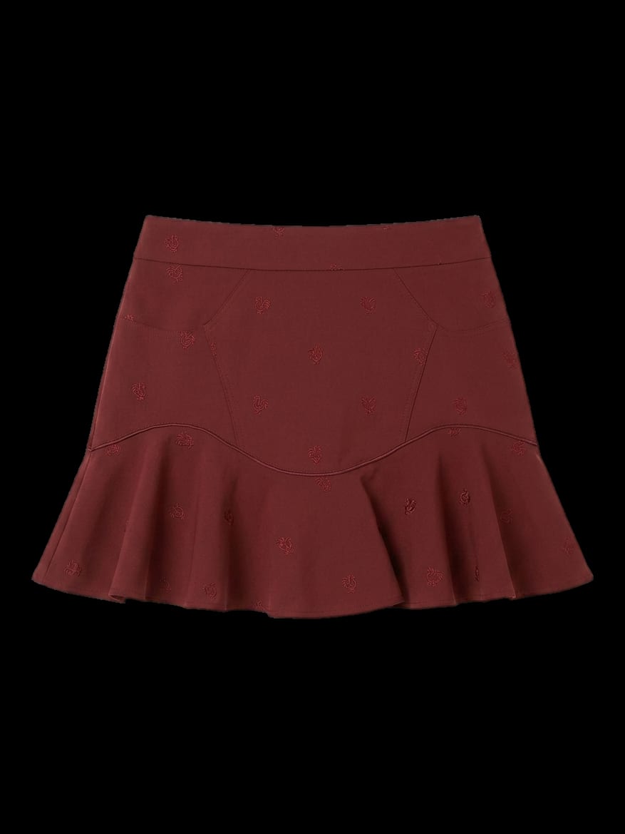 와인 패턴 플레어 스커트