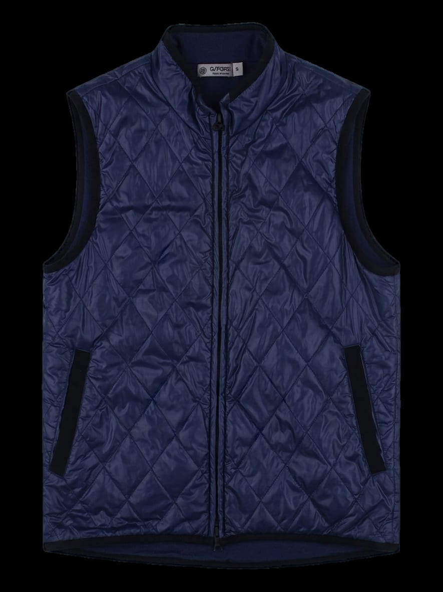 네이비 퀼팅 지퍼 베스트