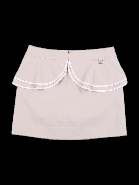 베이지 프릴 포켓 미니 스커트