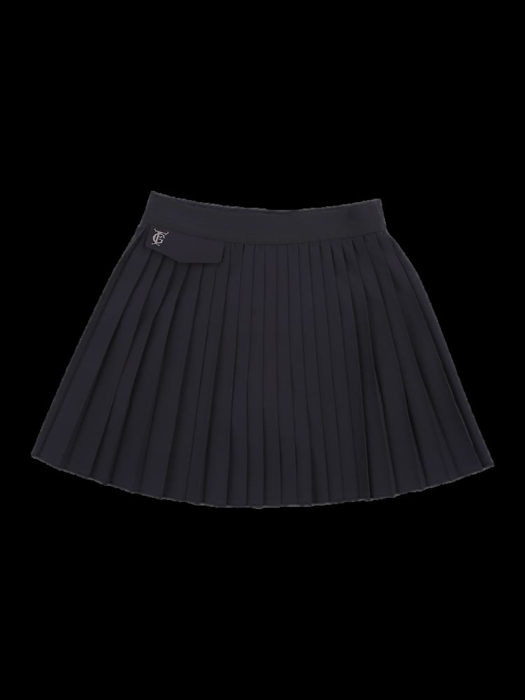 블랙 플리츠 미니 스커트