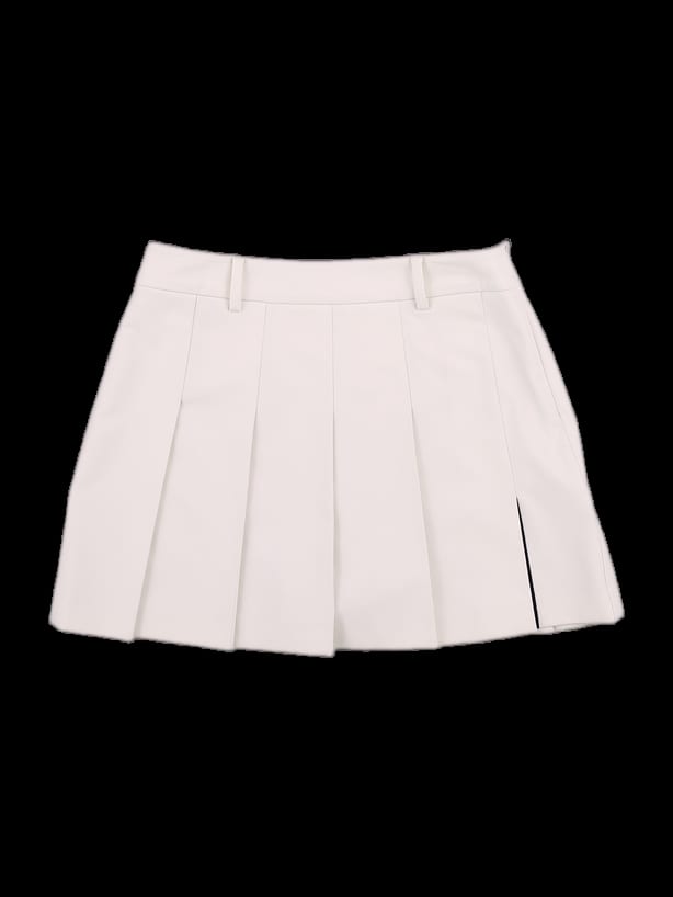 아이보리 플리츠 미니 스커트
