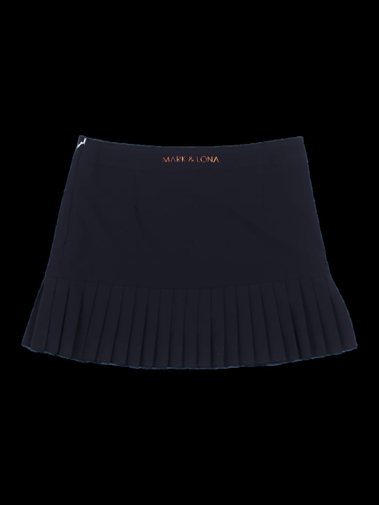 블랙 플리츠 믹스 미니 스커트