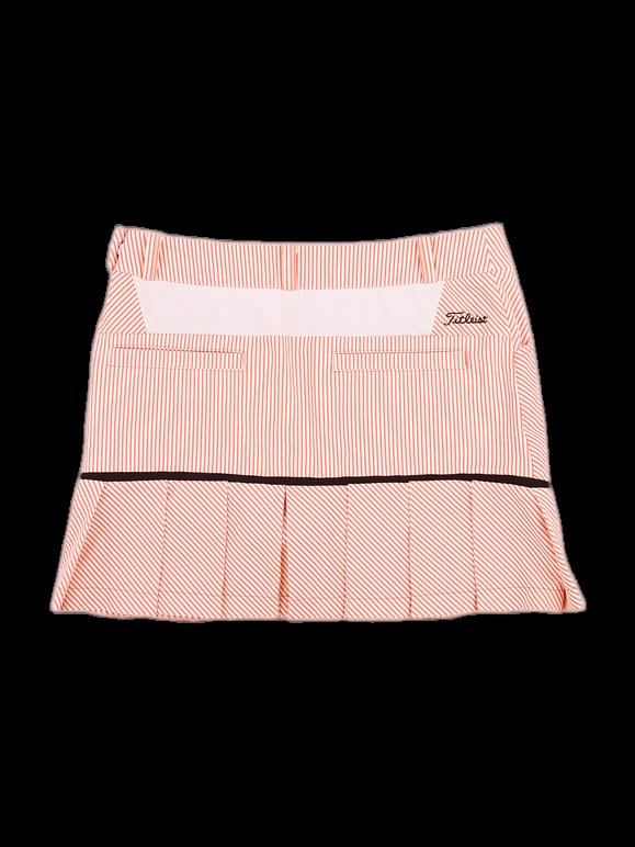오렌지 스트라이프 플리츠 큐롯 스커트