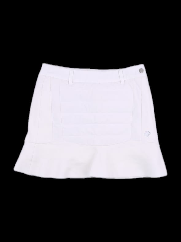 화이트 퀼팅 프릴 스커트