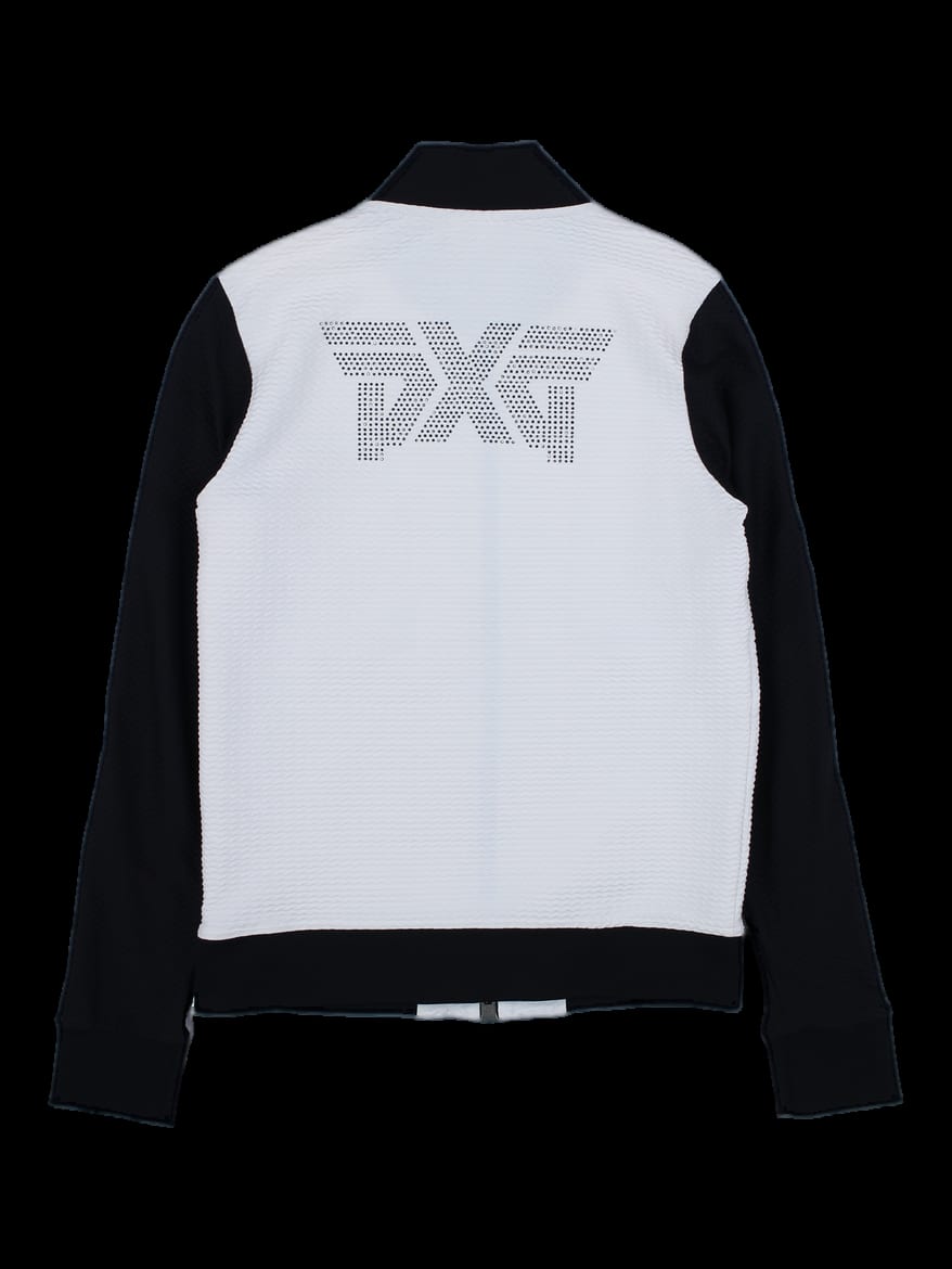 PXG 배색 퀼팅 집업 자켓
