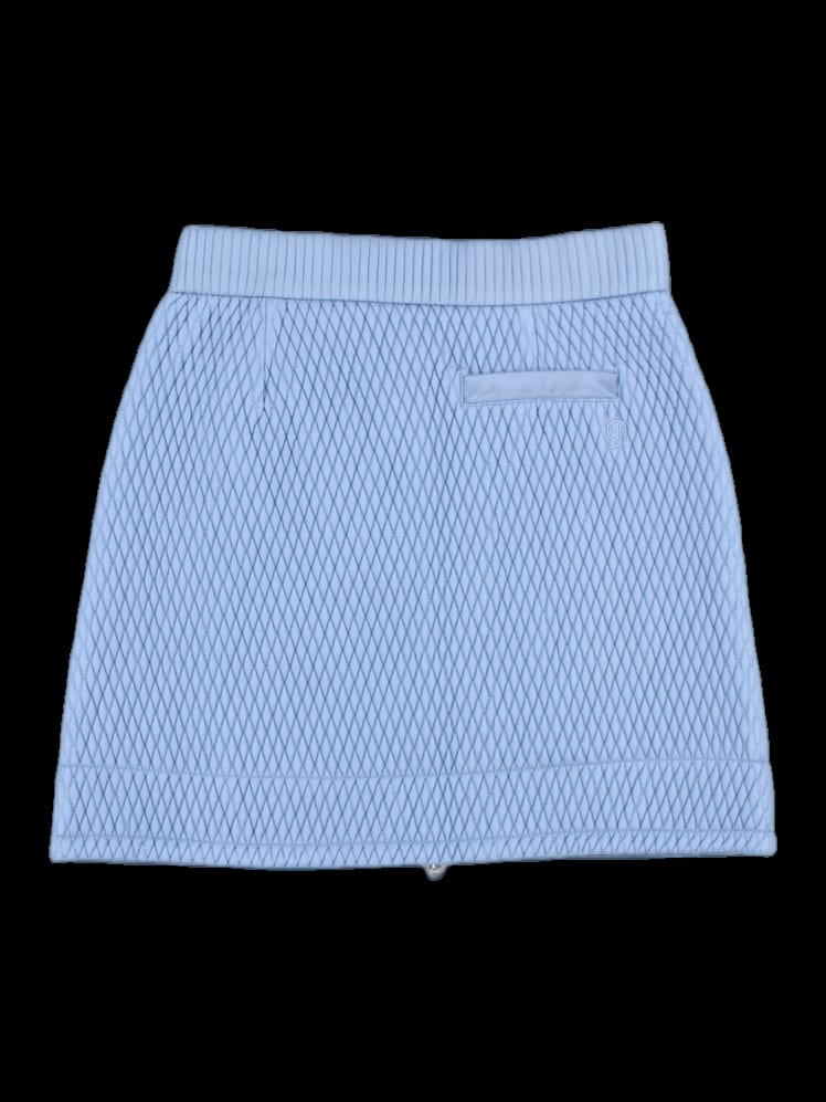 블루 퀼팅 풀지퍼 스커트 (속바지 세트)