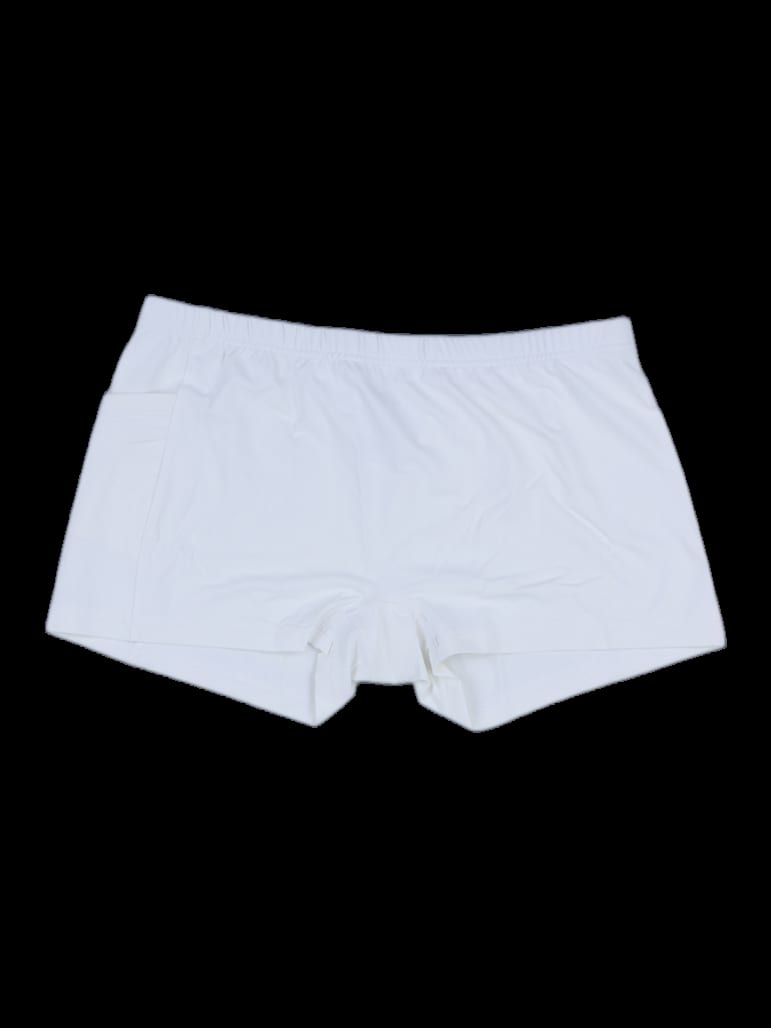 화이트 플리츠 벨티드 큐롯 스커트