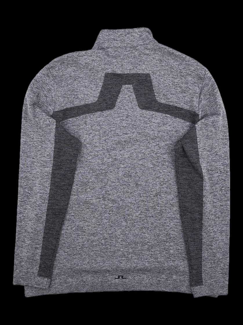 그레이 멜란지 하프집업 긴팔 티셔츠