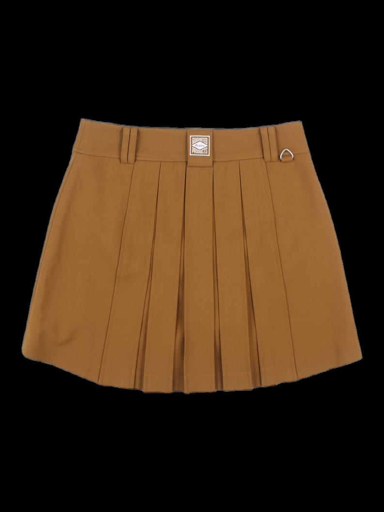 브라운 플리츠 미니 스커트