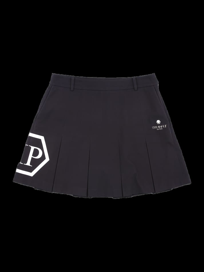 블랙 플리츠 미니 스커트