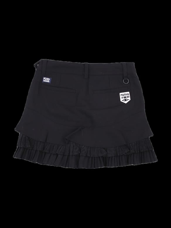 블랙 밑단 플리츠 큐롯 스커트