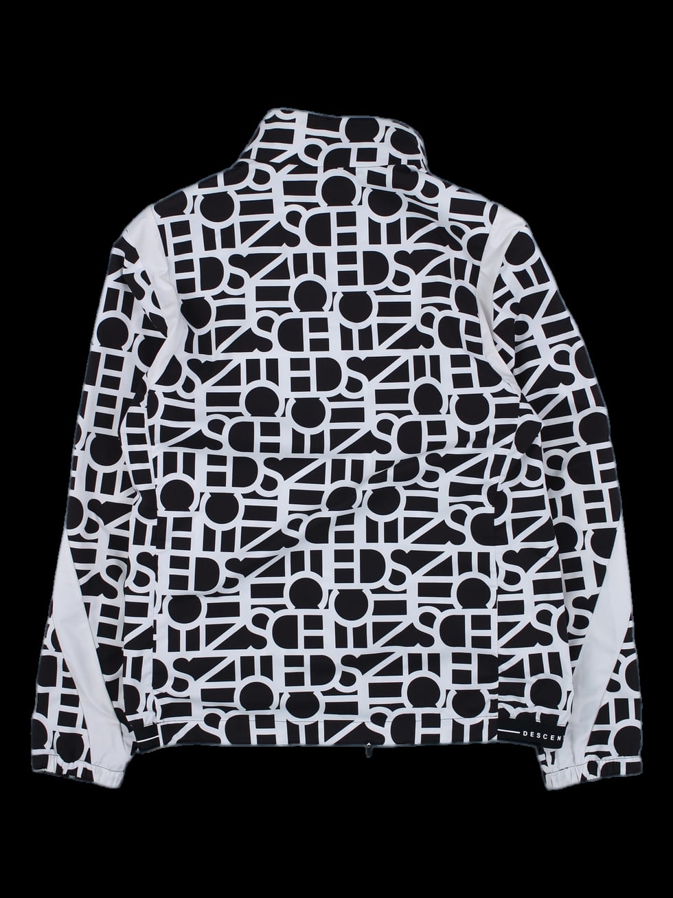 데상트 블랙/화이트 기하학 패턴 집업 자켓