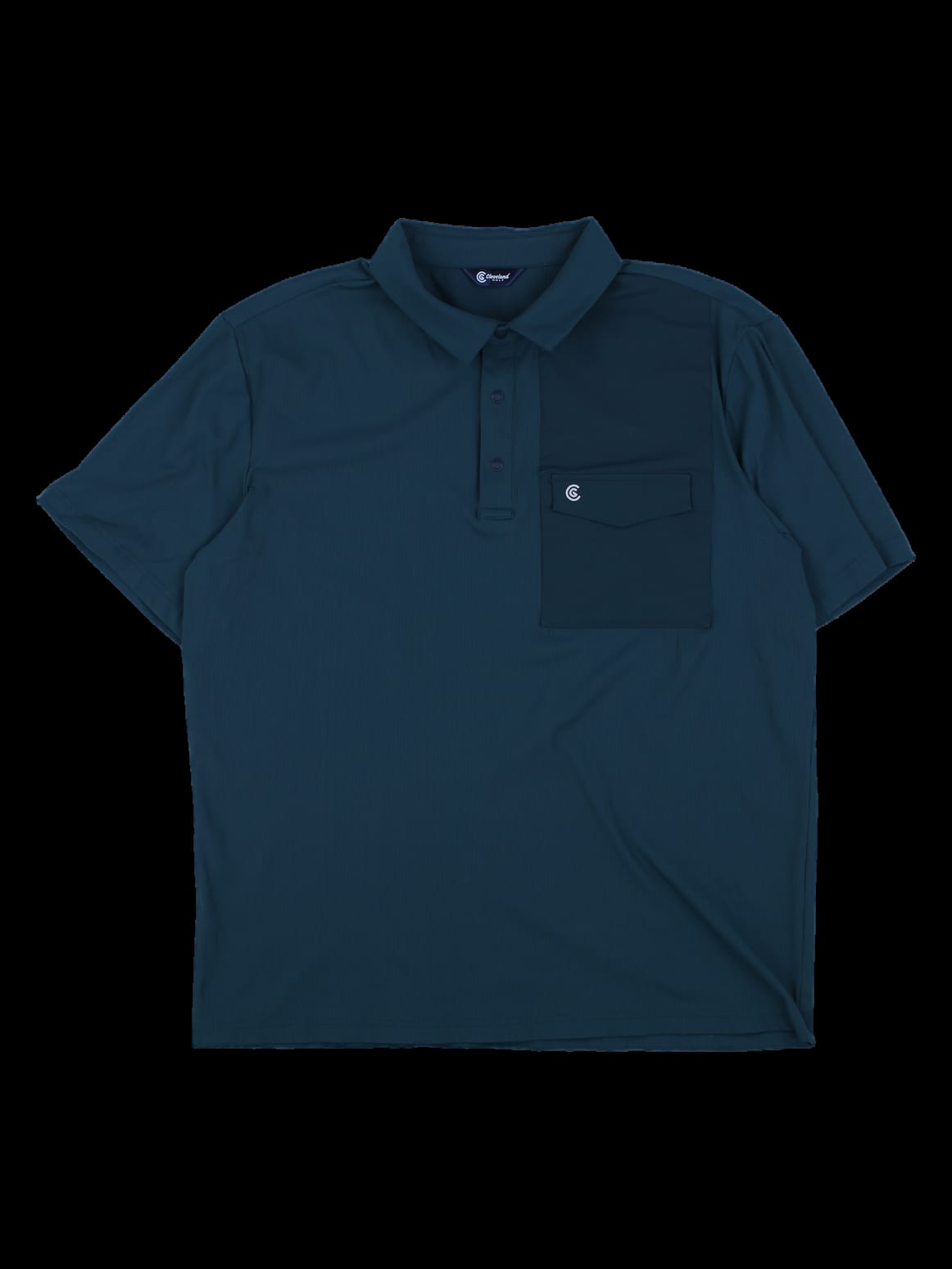 다크 그린 반팔 카라 티셔츠