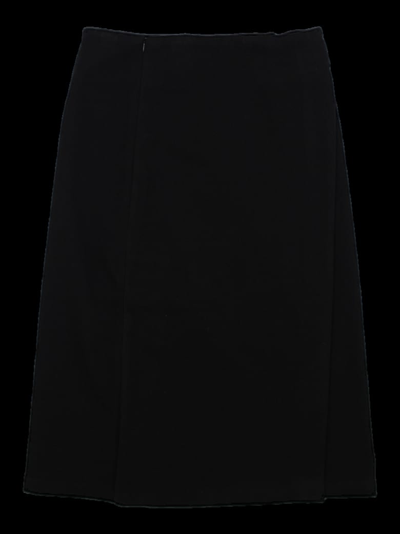 블랙 미디 에이치라인 스커트