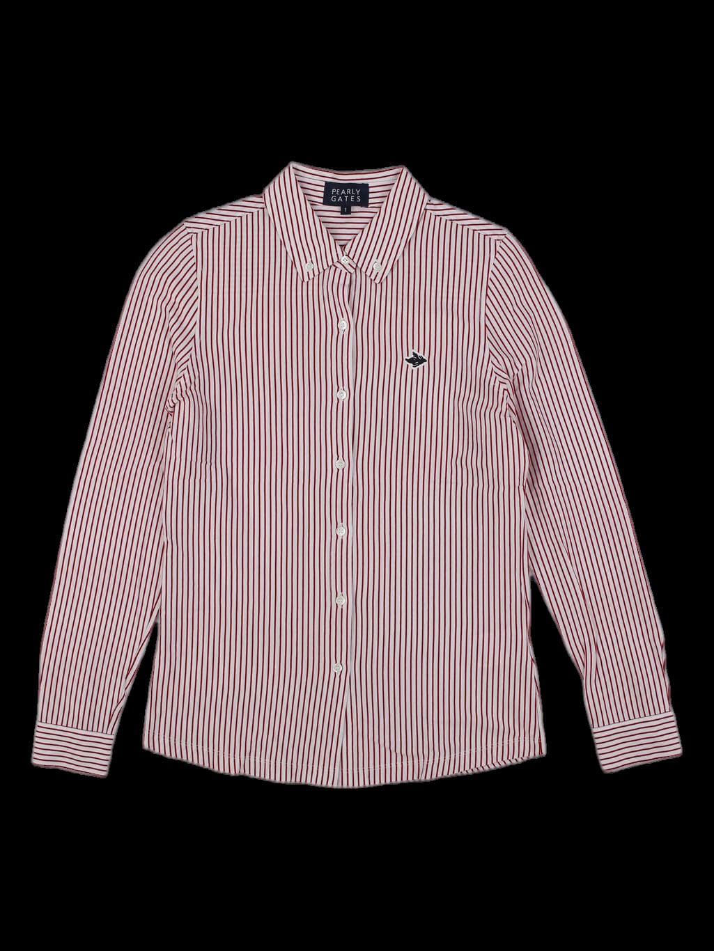 화이트 레드 스트라이프 긴팔 셔츠