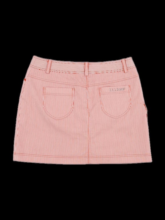 오렌지 스트라이프 포켓 스커트