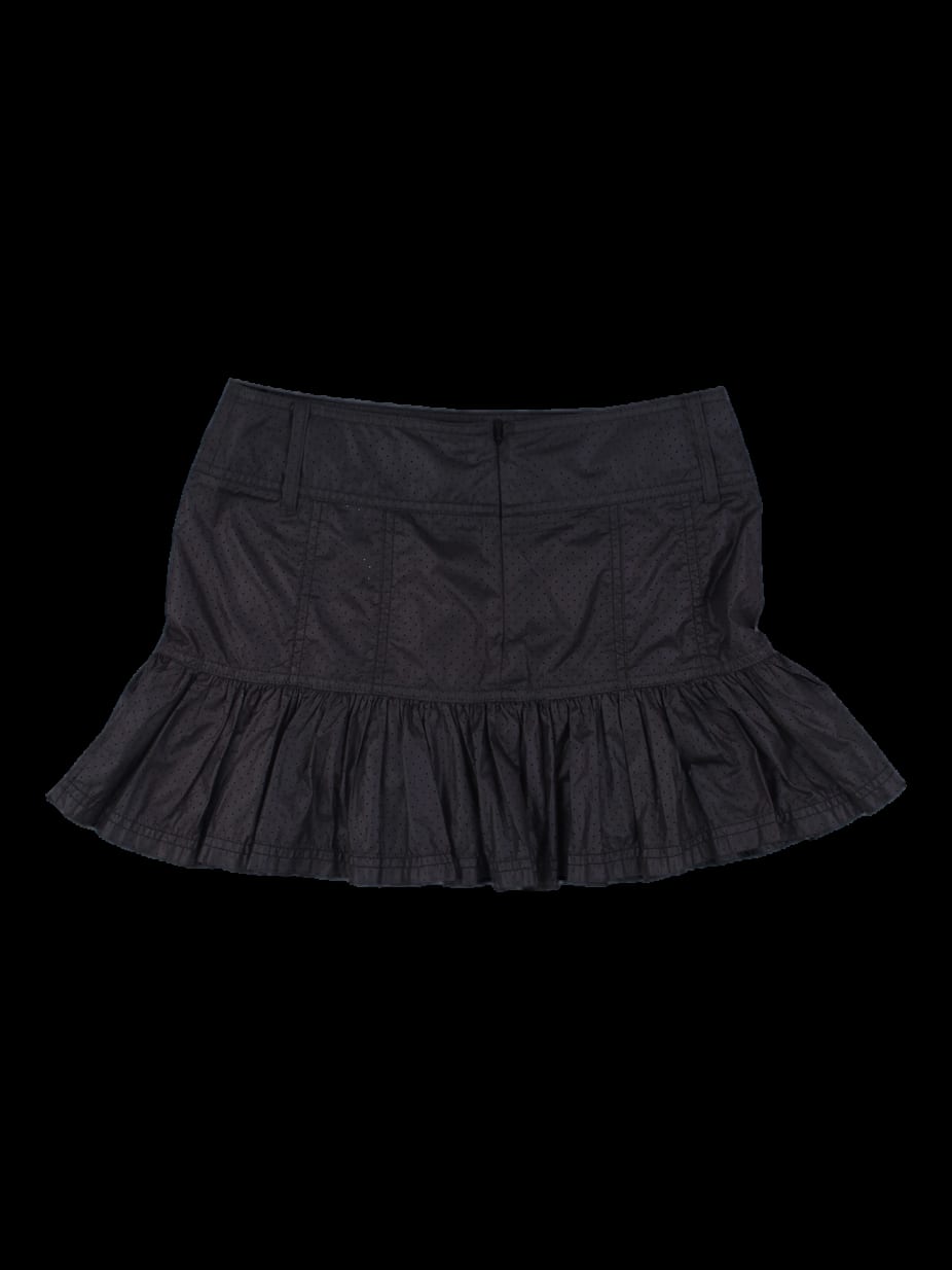 블랙 펀칭 레이저 컷팅 플리츠 큐롯 스커트