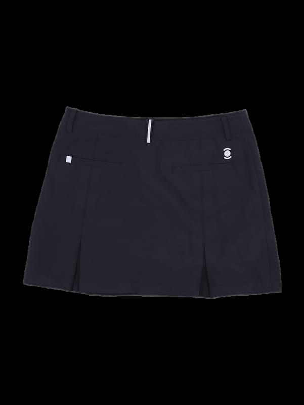 블랙 지퍼 포켓 플리츠 큐롯 스커트