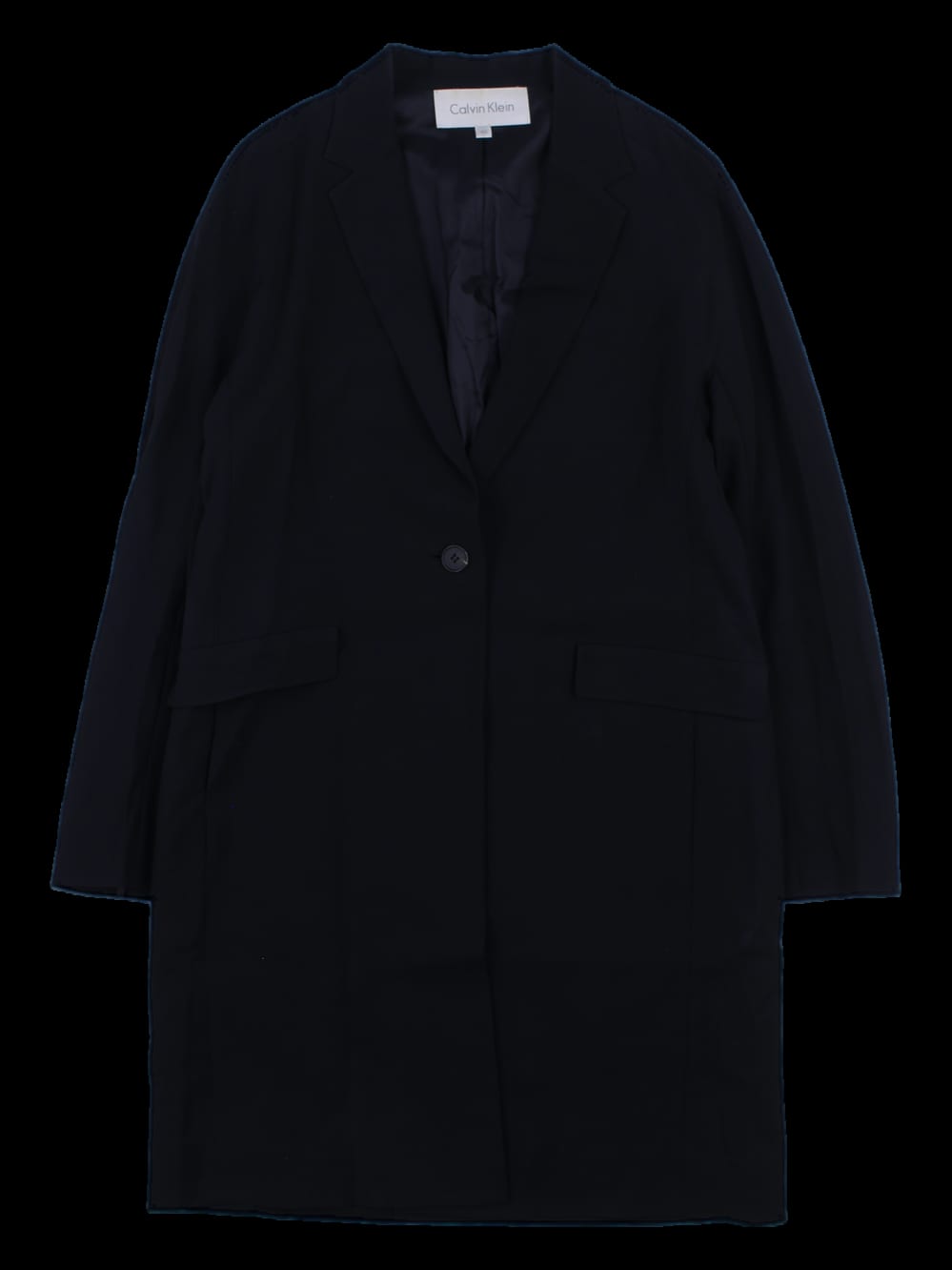 블랙 싱글 버튼 롱 코트