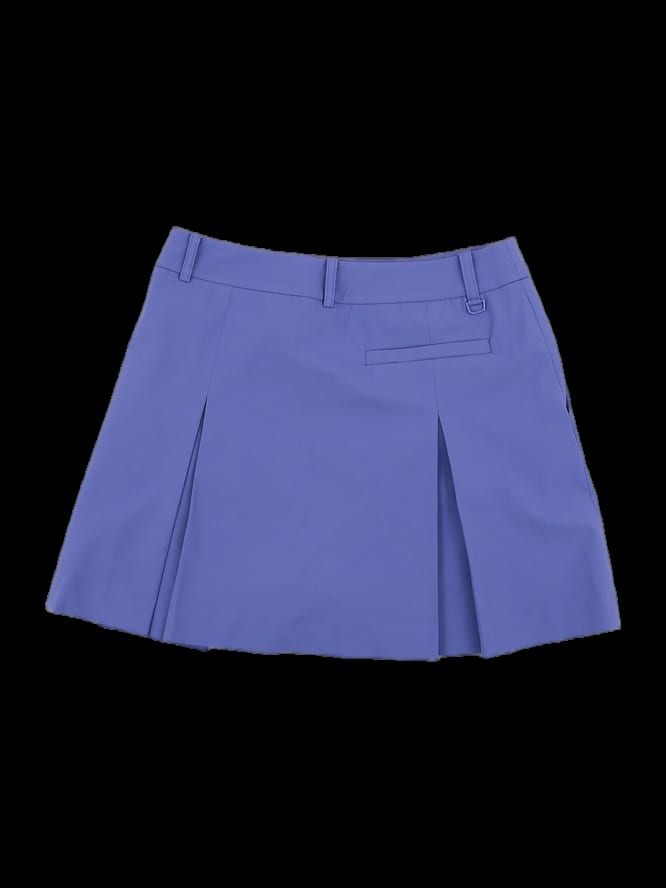 블루 플리츠 미니 스커트
