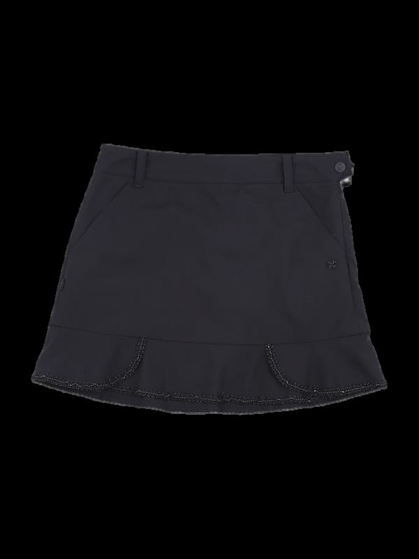 블랙 프릴 헴 스커트